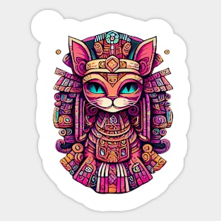 Cat in mayan style Sticker